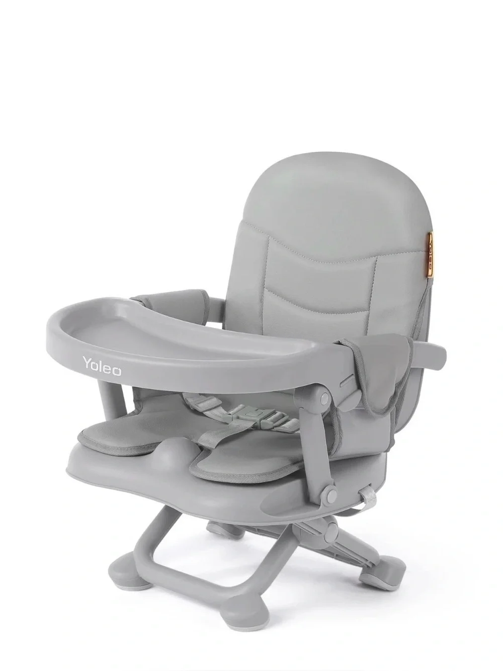 Grey Convertible Kids Booster High Chair with Tray
